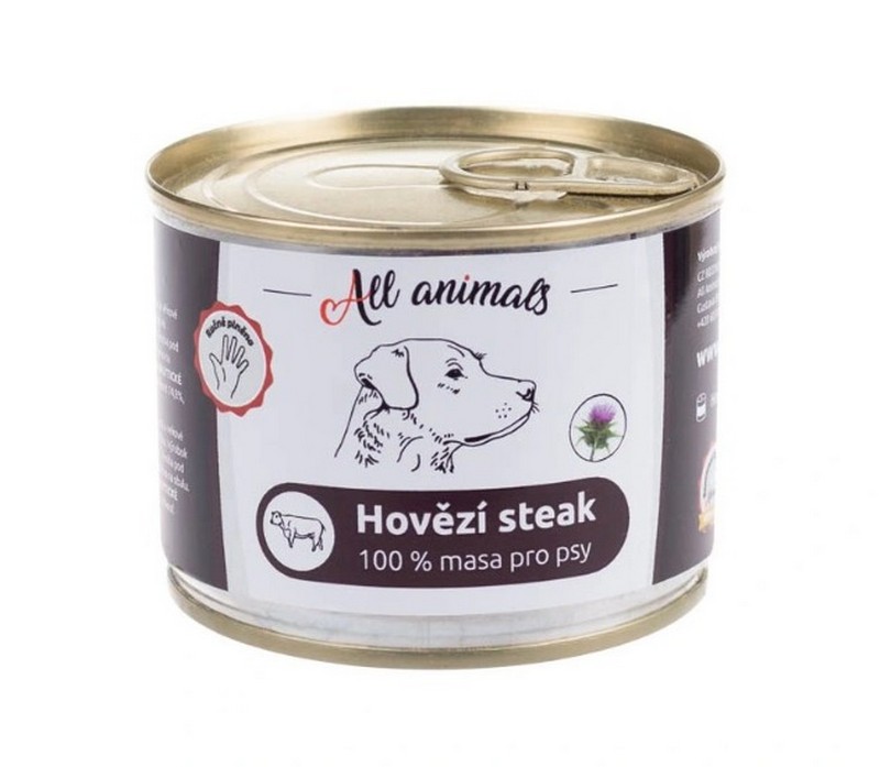 All Animals DOG hovdz steak konzerva 200g