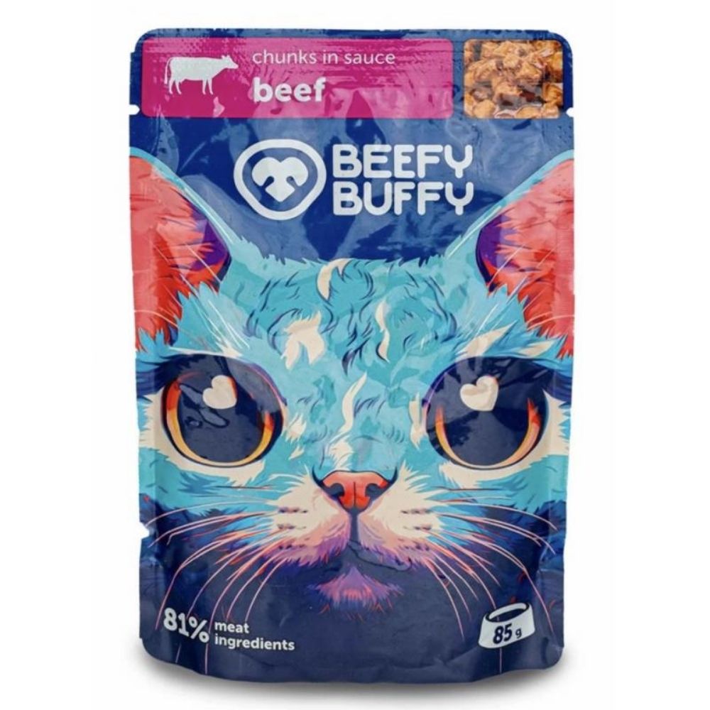 BEEFY BUFFY kapsi�ky pre ma�ky m�sov� hov�dzie k�sky v om��ke 85g