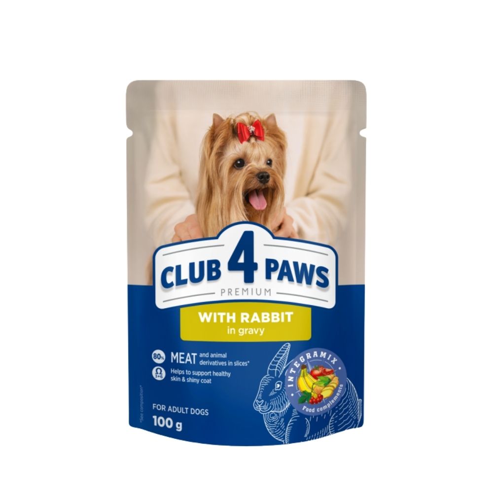 CLUB 4 PAWS Premium S krlikom v omke pre dospelch psov 100g
