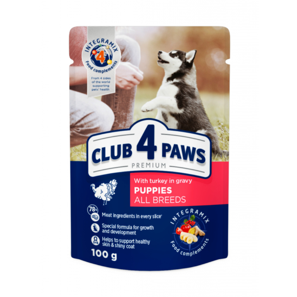 CLUB 4 PAWS Premium kapsi�ka pre �teniatka s mor�ac�m m�som v om��ke 100 g