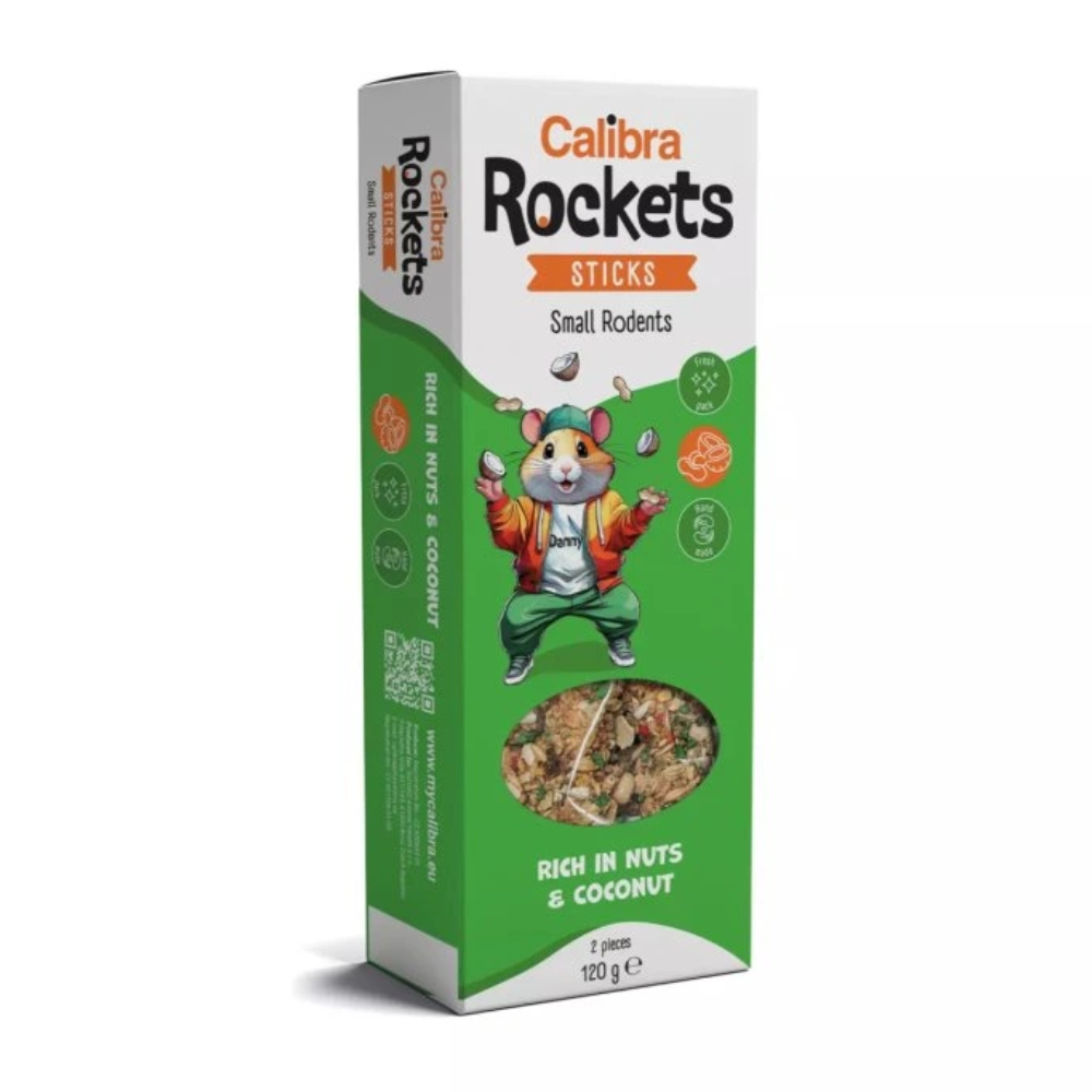 Calibra Rockets Sticks Small rodents Nuts&Coconut 120g