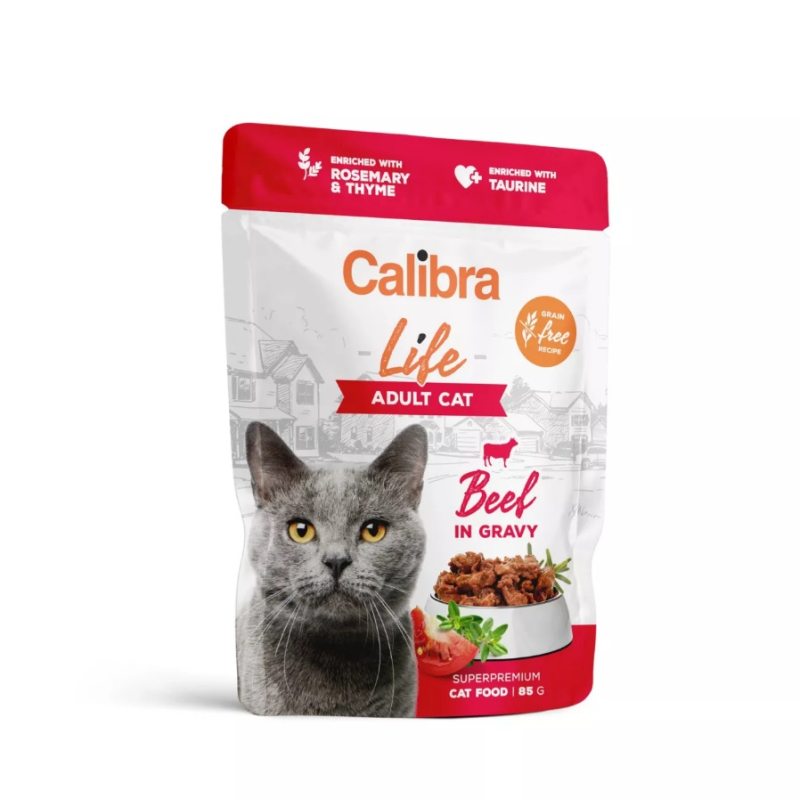 Calibra cat life adult beef in gravy kapsika 85g
