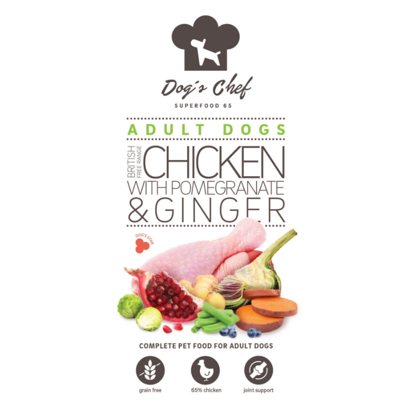 DOG'S CHEF British free range chicken with pomegranate & ginger ACTIVE DOGS 2kg