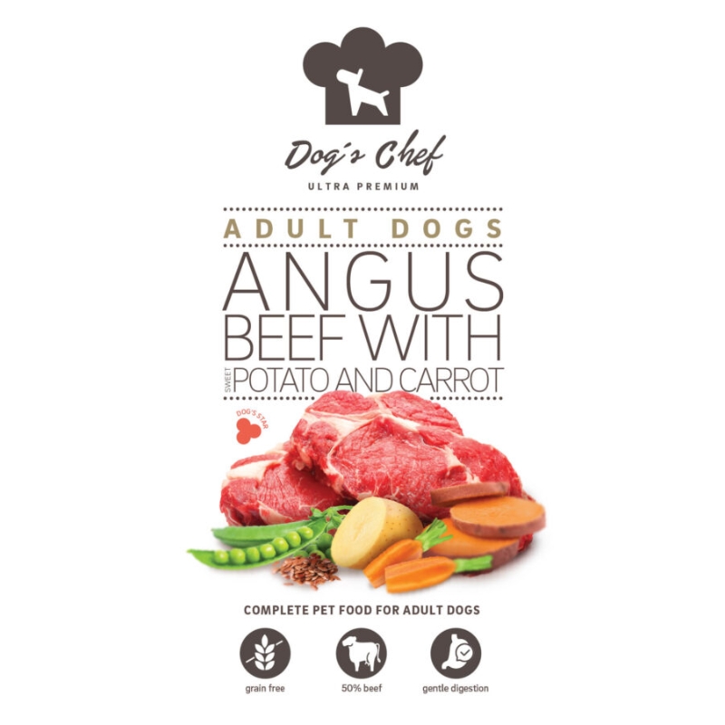 Dogs Chef Angus Beef with Sweet potato & Carrot ADULT 2 kg