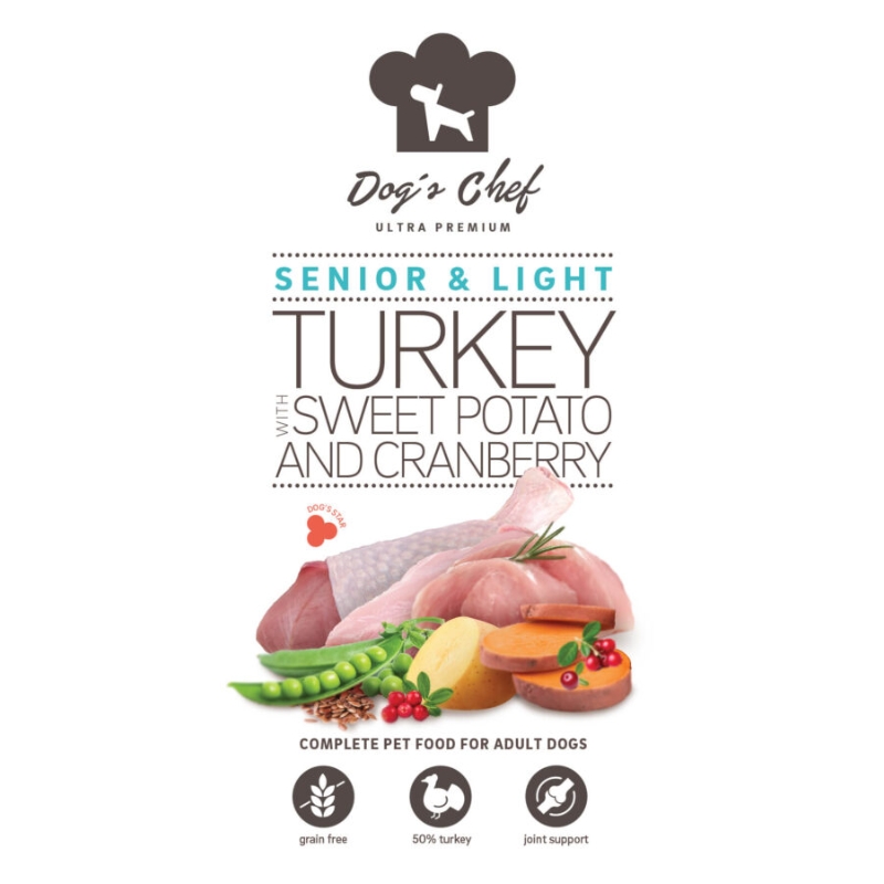 Dogs Chef Turkey with Sweet potato and Cranberry SENIOR & LIGHT 15 kg