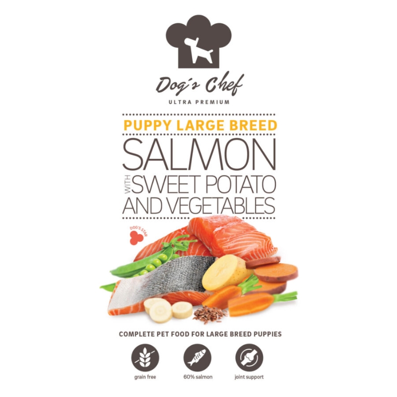 Dogs Chef Salmon with Sweet potato and Vegetables PUPPY LARGE 15 kg