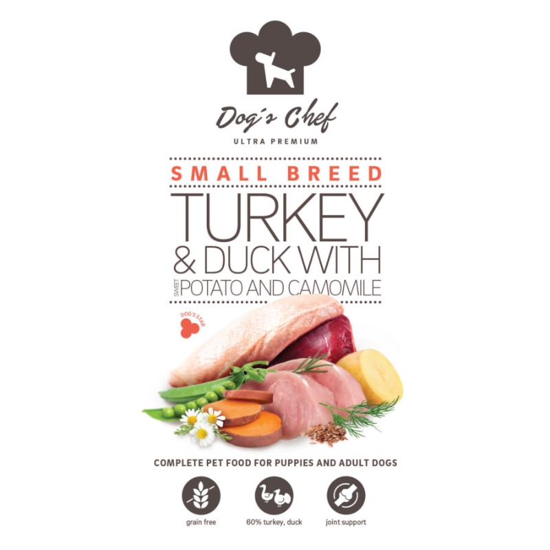 Dogs Chef Turkey & Duck with Sweet potato and Camomile SMALL BREED 500 g