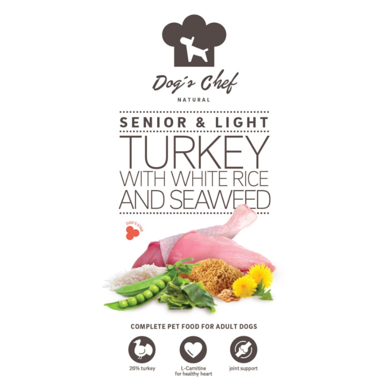 Dogs Chef Turkey with white rice and seaweed SENIOR & LIGHT 2kg