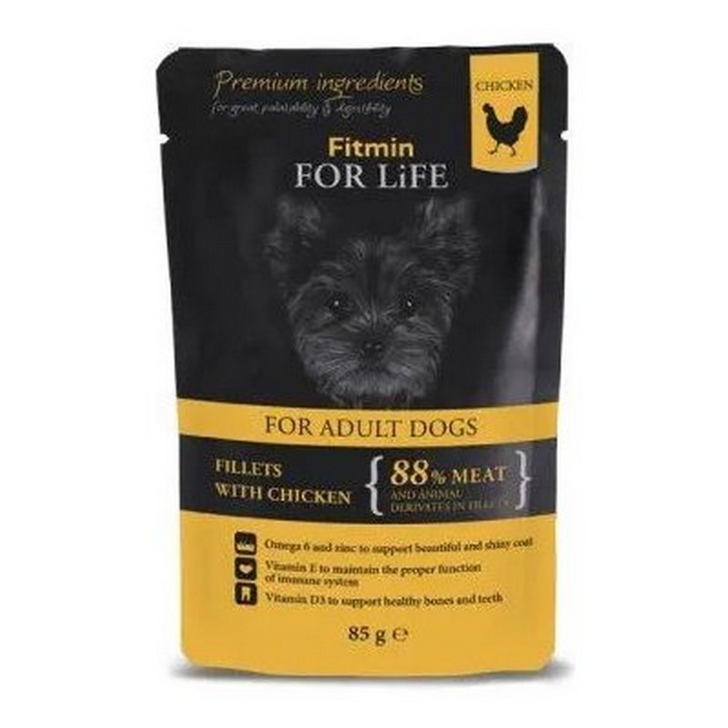 Fitmin Dog For Life kapsika Adult Chicken with Ham in Jelly 85 g