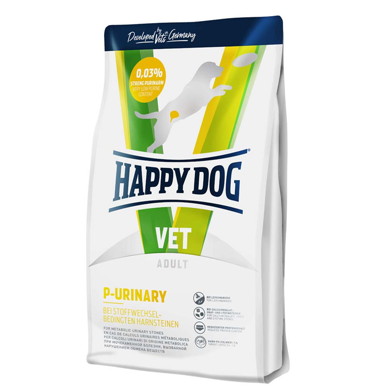 Happy dog VET Urinary low purine krmivo pre psov 1 kg
