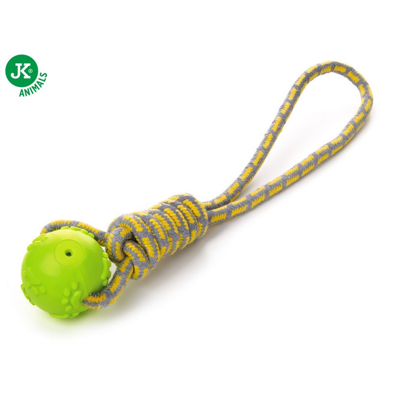 JK Animals hraka pre psa preahovadlo s loptou zelen 42cm