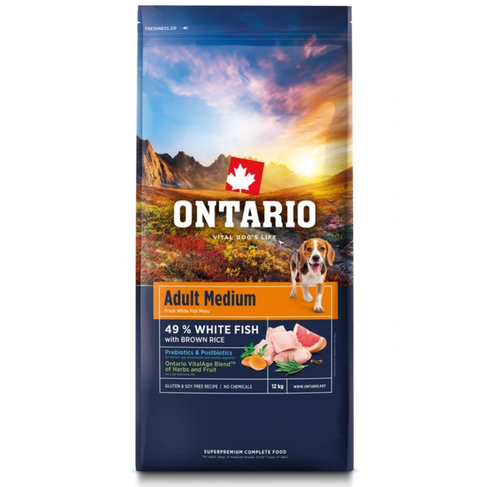 Krmivo Ontario Adult Medium Fish & Brown Rice 2,25kg