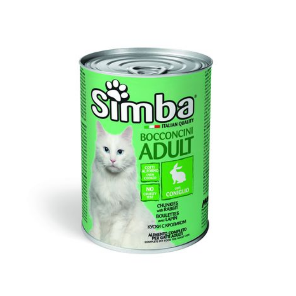 MONGE SIMBA Cat Chunks with rabbit 415g konzerva pre dospel� ma�ky