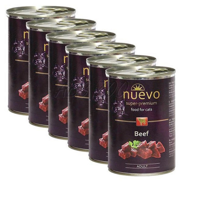 NUEVO Cat  Adult Beef multipack 6x400g