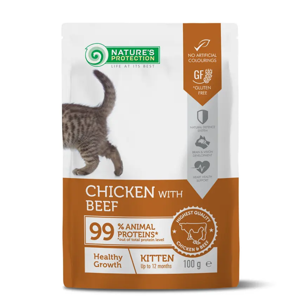 Natures P kapsika cat kitten chicken & beef 100 g