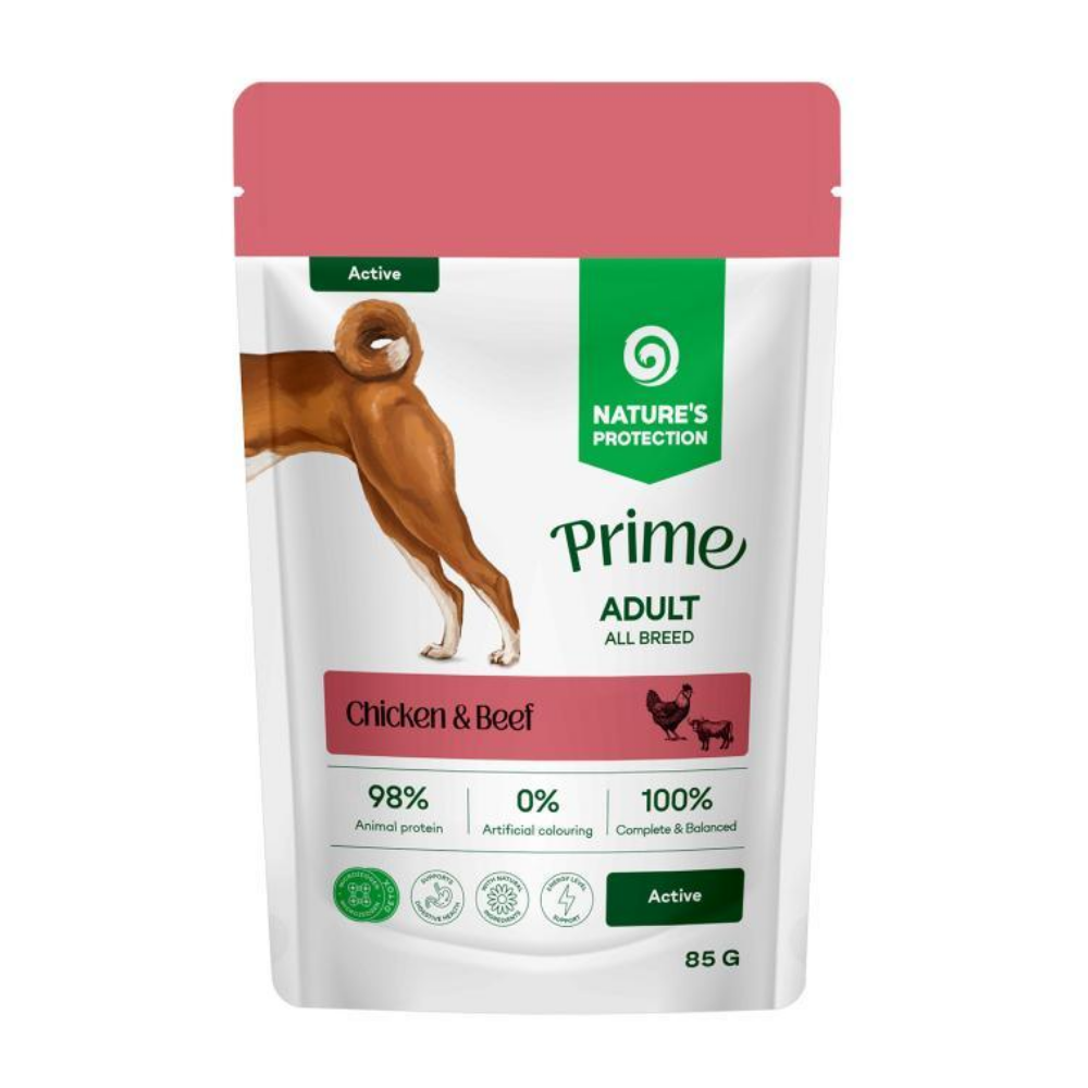 Natures P Prime KAPSI�KA dog adult active chicken&beef 85 g