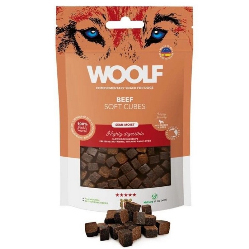 Pamlsok Woolf Dog Soft Cubes Beef 100 g