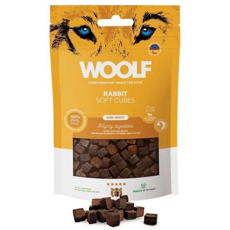 Pamlsok Woolf Dog Soft Cubes Rabbit 100 g