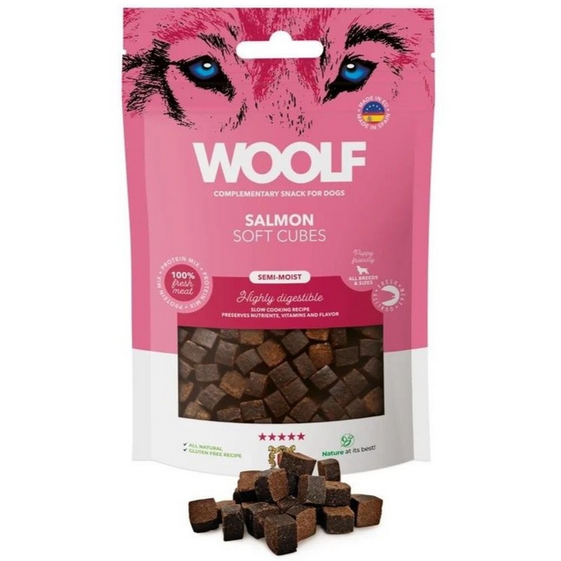 Pamlsok Woolf Dog Soft Cubes Salmon 100 g