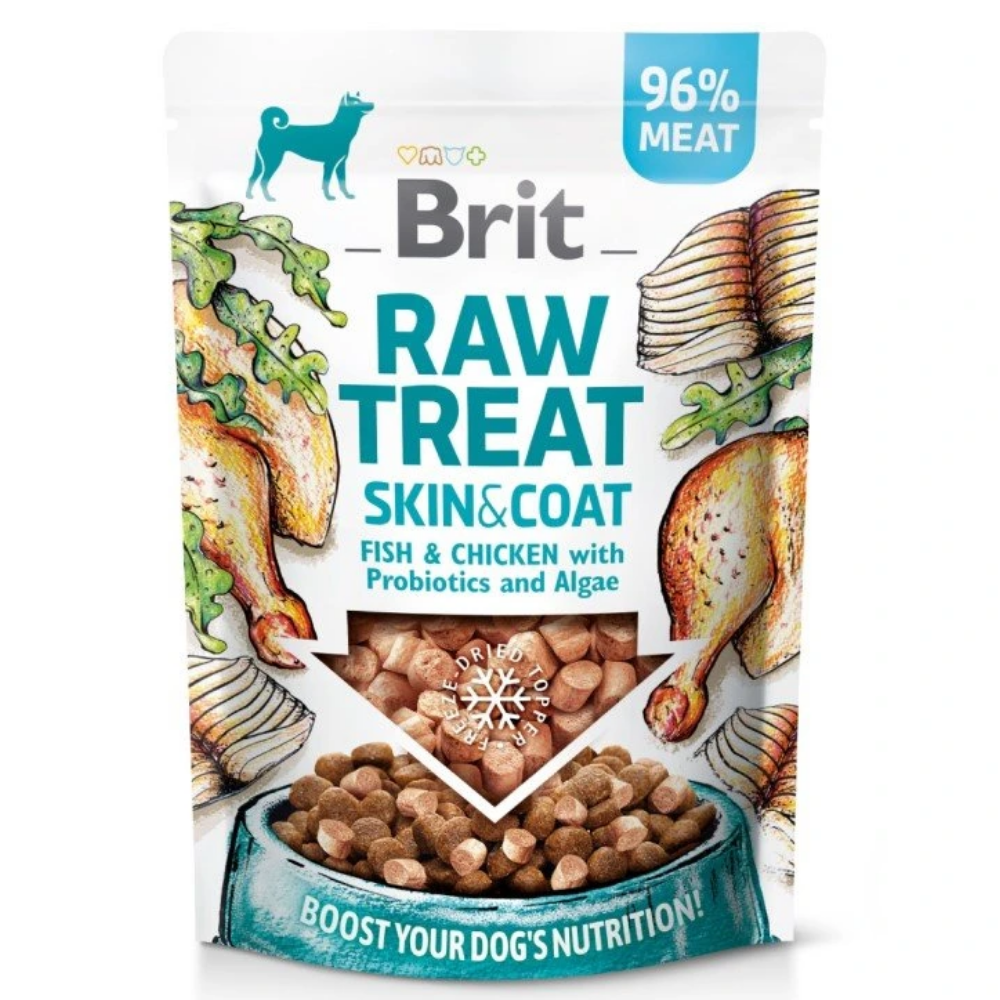 Poch��ka Brit RAW TREAT Skin & Coat Freeze-dried Ryba a Kura 40g