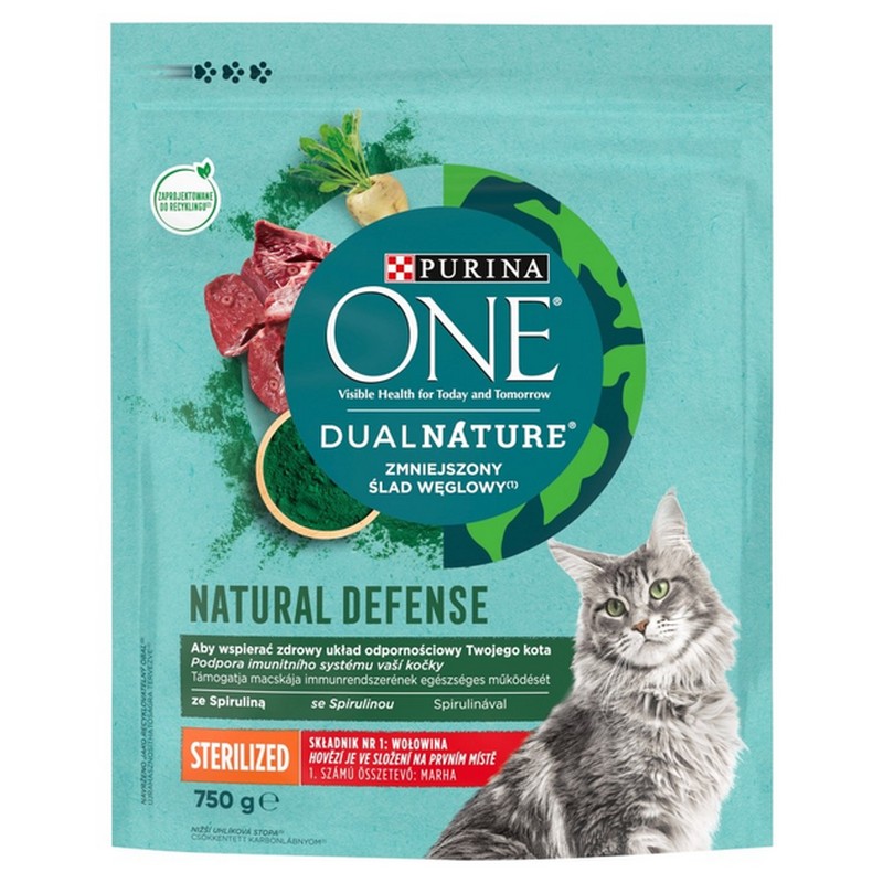 Purina One dual nature sterilised hovdzie a spirulina 750 g