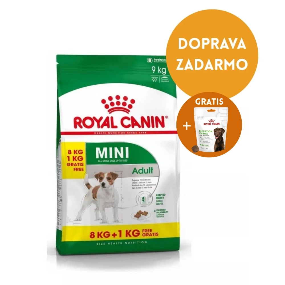Royal Canin mini adult granule pre psov 8 + 1 kg Gratis