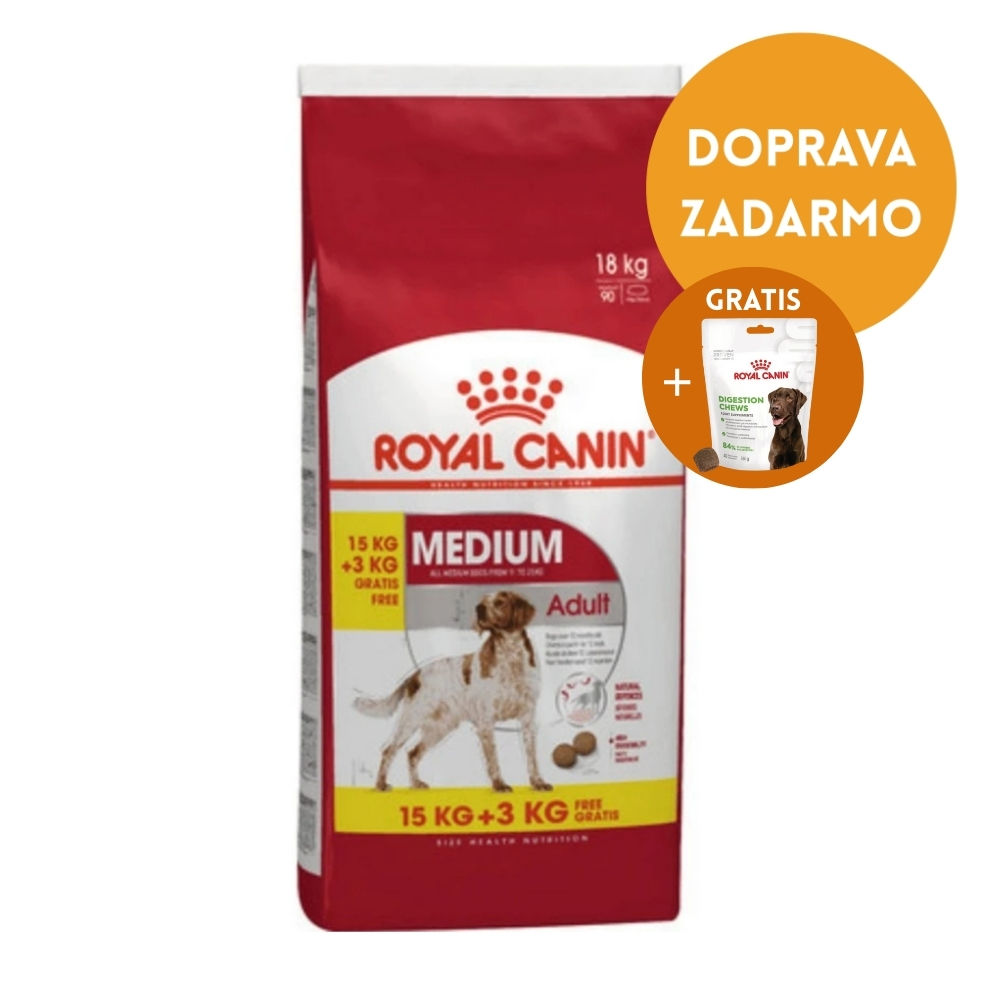 Royal canin medium adult 15+3kg Gratis