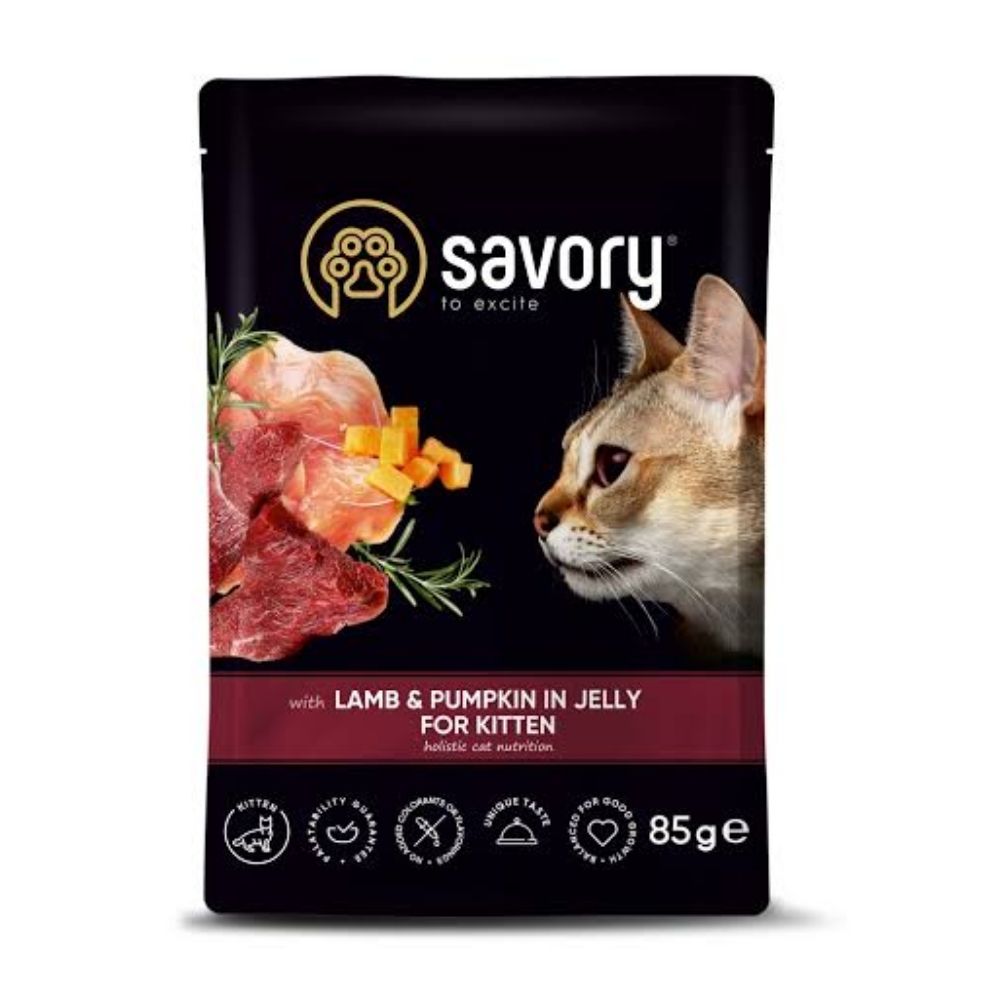 Savory Cat Pouch Kitten Lamb&Pumpkin 85 g