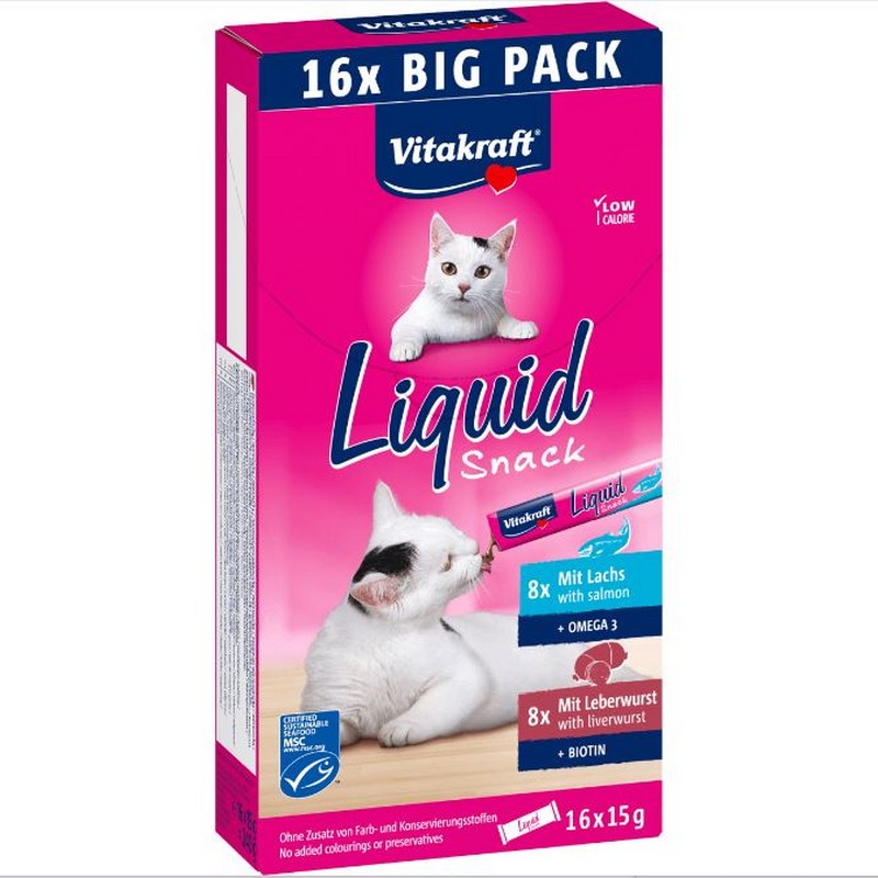 Vitakraft Cat Liquid Snack multipack losos a pee 16x15g/240g