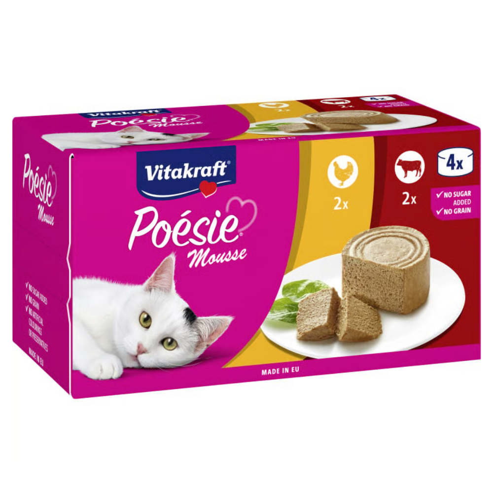 Vitakraft POESIE mousse MultiPack Kuracie M�so+hov�dzie m�so 4x85 g