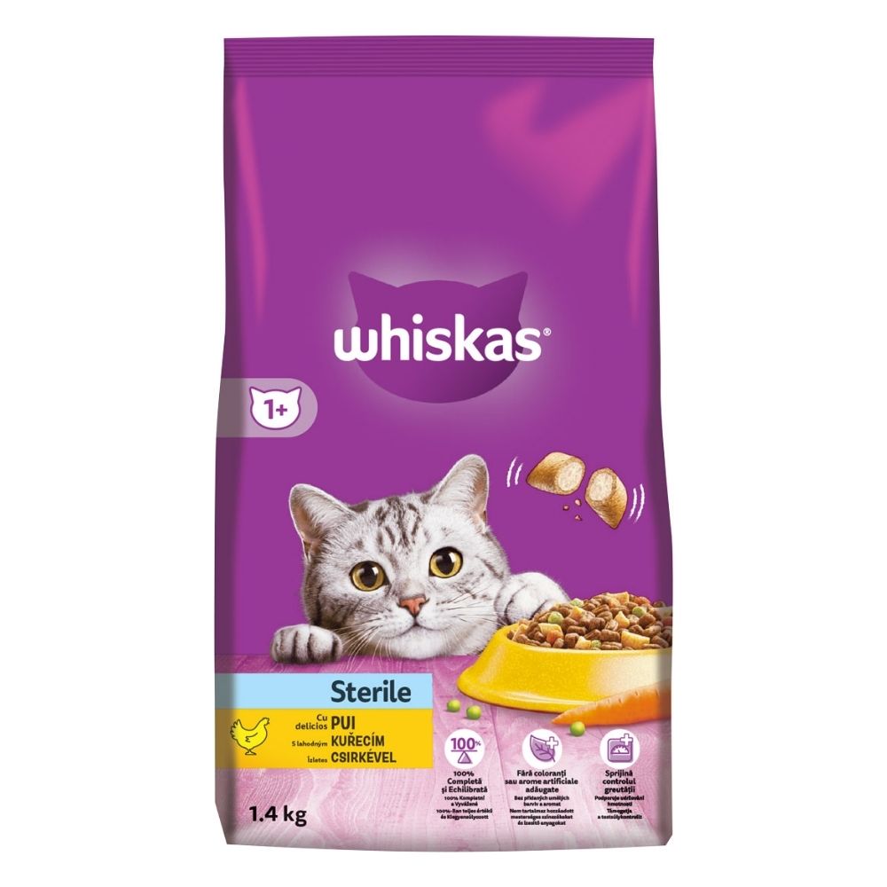 Whiskas Sterile adult granule pre dospel� ma�ky s kurac�m m�som 1,4 kg