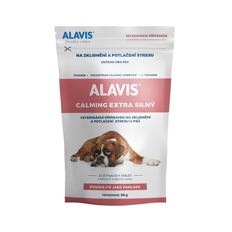 Alavis Calming Extra siln uvacie tablety pre psov 96 g