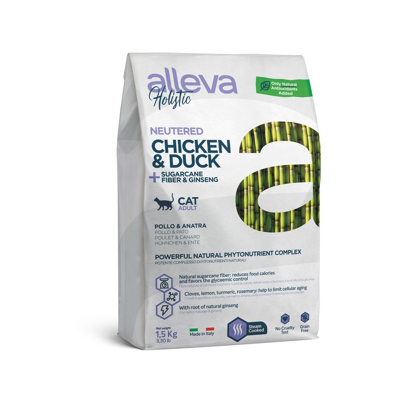 Alleva Holistic cat neutered chicken and duck granule pre kastrovan maky 0,4 kg