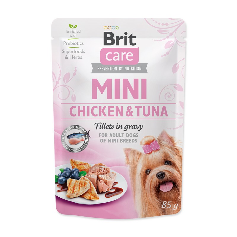 Brit Care adult mini chicken and tuna fillets in gravy kapsika 85 g