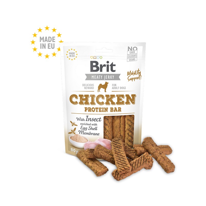 Brit pochky pre psov chicken with insect protein bar 80 g