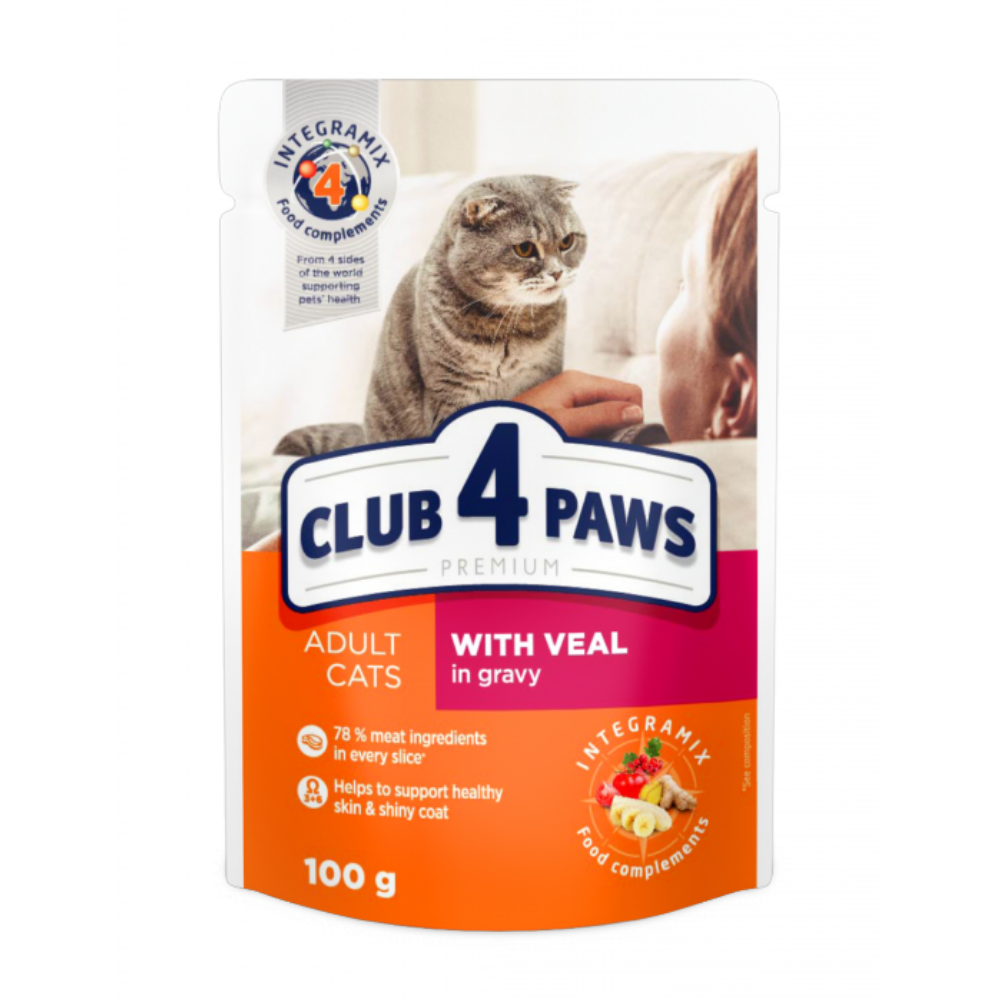 CLUB 4 PAWS Premium teacie mso v omke 100g