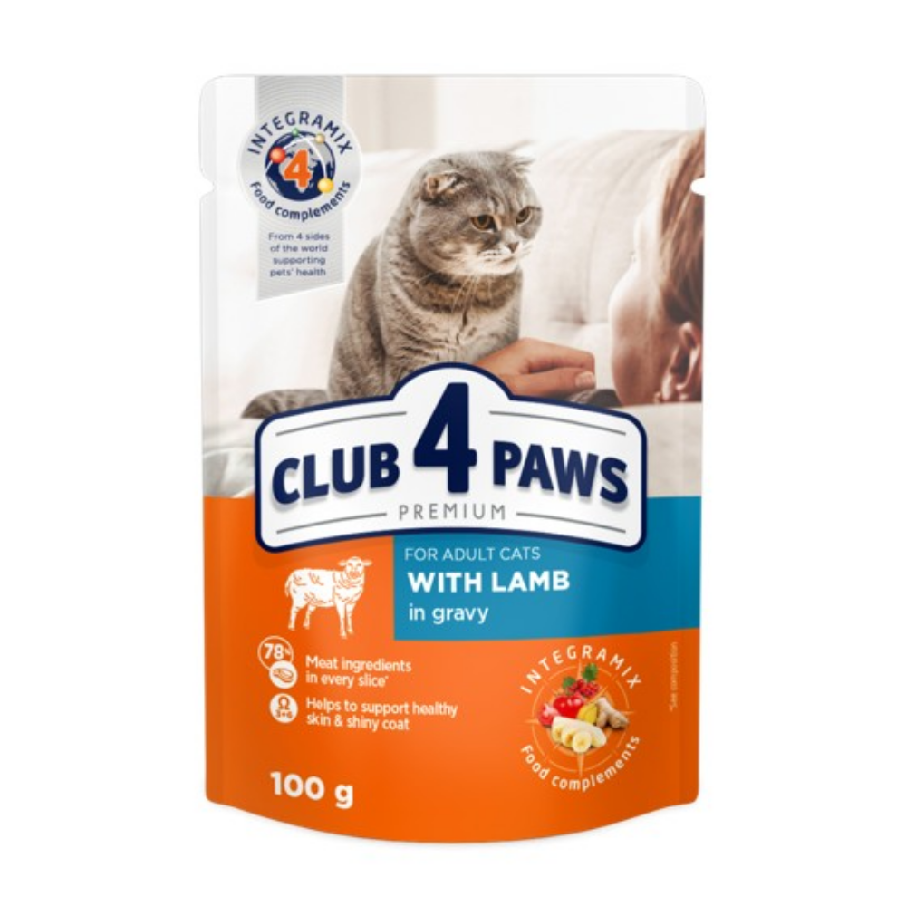 CLUB 4 PAWS Premium pre maky s jahacm msom v omke 100g