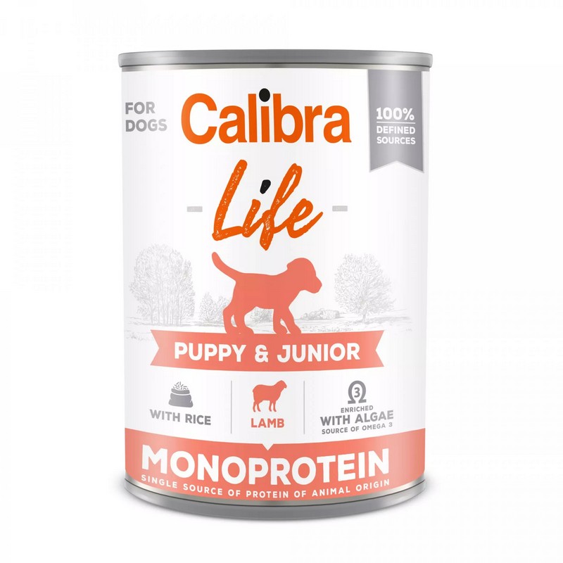 Calibra dog life monoprotein puppy lamb and rice konzerva pre teniatka 400g