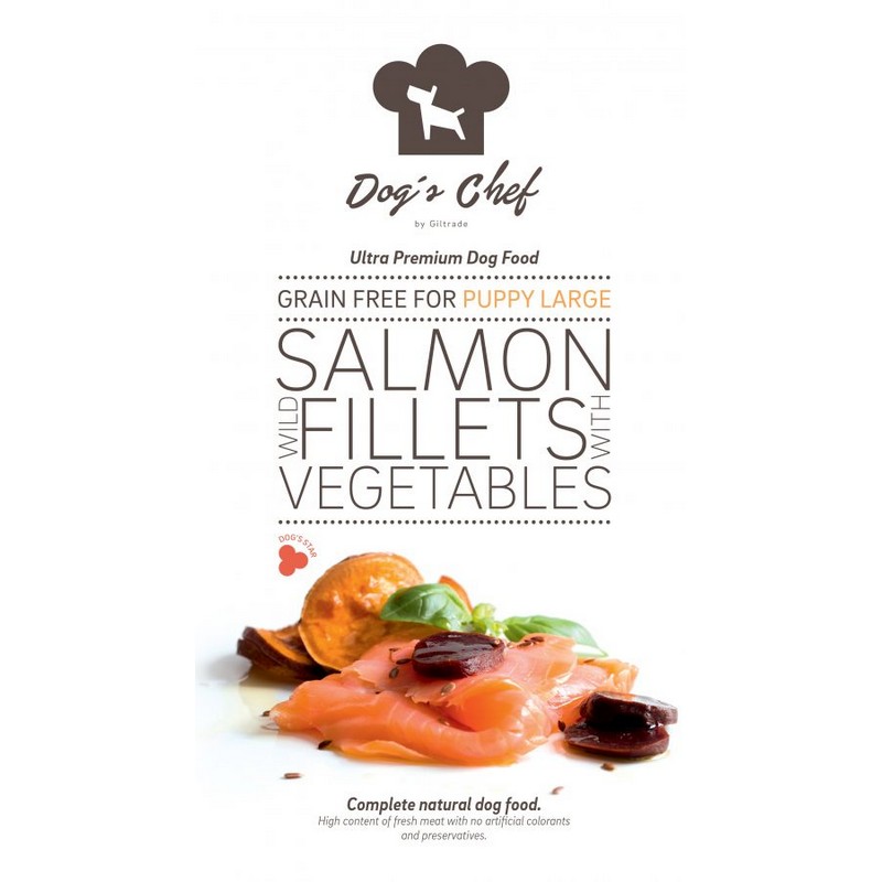 Dog's Chef Wild salmon fillets with vegetables for puppy large 500 g