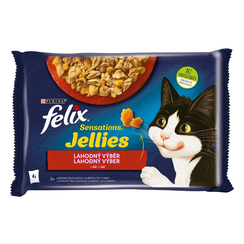 Felix Sensations Jellies Lahodn� v�ber v �el�, hov�dzie a kura 4 x 85 g