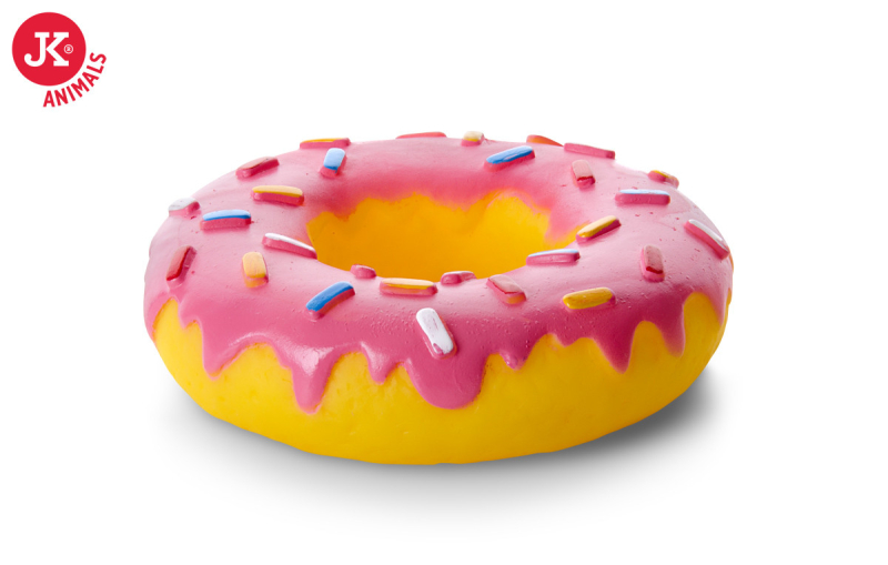 JK Animals vinylov pskacia hraka pre psa donut XL 14 cm