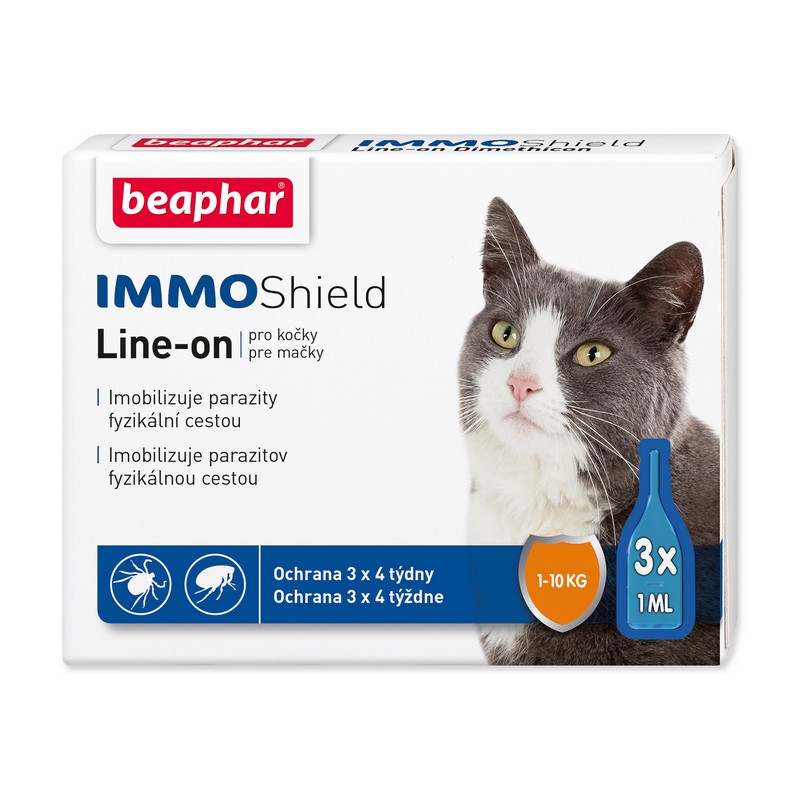 Beaphar Immo Shield Line-on antiparazitn pipety pre maky 3 x 1ml