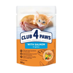 CLUB 4 PAWS Premium pre maiatka s lososom v omke 80 g