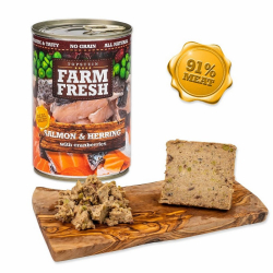 Farm fresh konzerva pre psov losos, sle a brusnice 750g