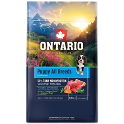 Krmivo Ontario Puppy & Junior All Breeds Monoprotein Tuna & Sweet Potatoes 0,75kg