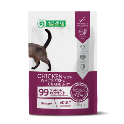 Natures P kapsika cat adult urinary chicken and white fish and cranberry 100g