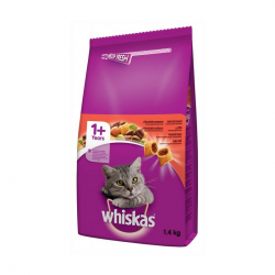 Whiskas cat adult granule pre dospel maky s hovdzm msom 1,4 kg