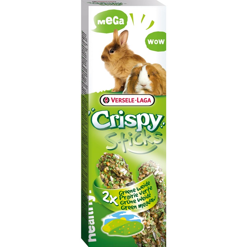 Pamlsok VL Crispy Mega Sticks Rabbits-Guinea Pigs "Green Meadow"-Zelen lka - 2 ks, 140 g