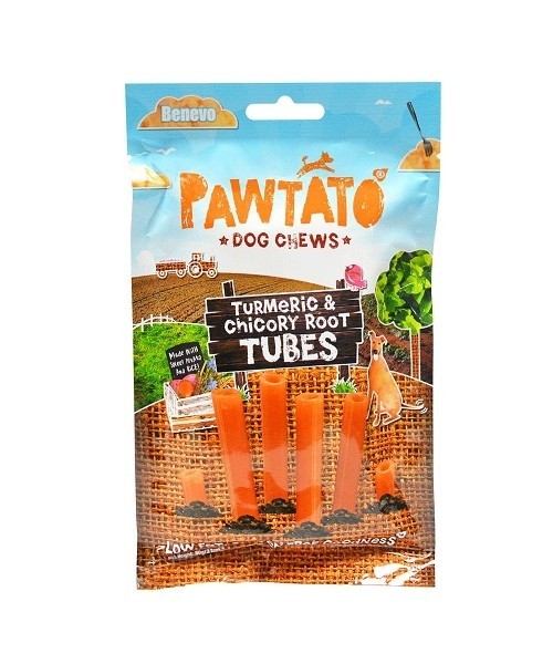 Benevo Pawtato tubes turmeric & chicory root, 90 g vegnske pamlsky