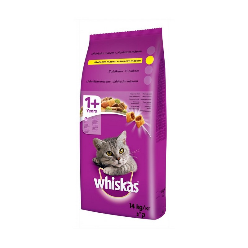 Whiskas cat adult granule pre dospel maky s kuracm msom 14 kg